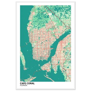 Cape Coral Florida Modern City Map Print