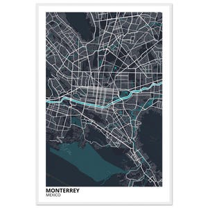 Monterrey Mexico Modern City Map Print