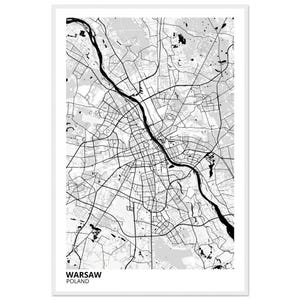 Warsaw Poland Modern City Map Print