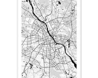 Warsaw Poland City Map Poster | Personalized Print | Minimalist Modern Wall Art | Home Decor