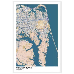 Virginia Beach Modern City Map Print