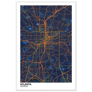 Atlanta Georgia City Art Print | Custom Map Art Gift | Minimalist or Modern Designs | Your Choice | Personal Map Wall Art | USA Poster