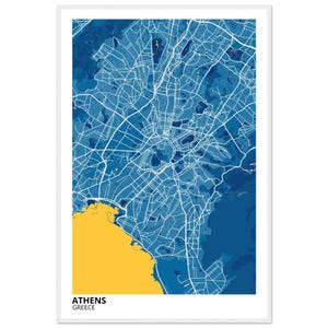Athens Greece Modern City Map Print