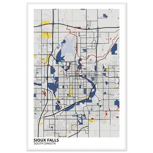 Sioux Falls South Dakota Modern City Map Print