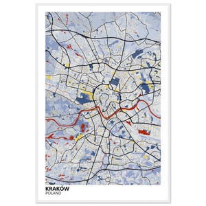 Krakow Poland Modern City Map Print
