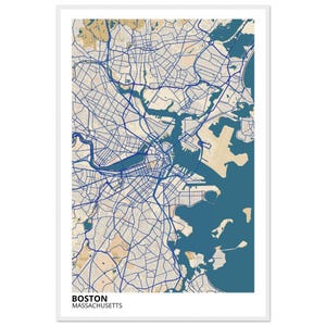 Boston Massachusetts Modern City Map Print