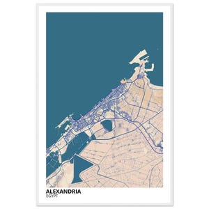 Alexandria Egypt Modern City Map Print