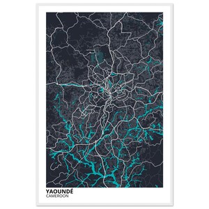 Yaounde Cameroon Modern City Map Print