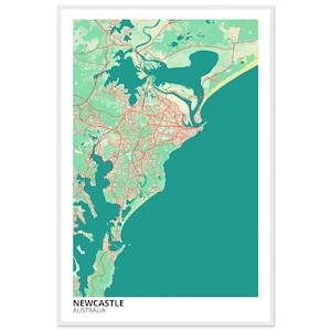 Newcastle Australia Modern City Map Print