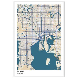 Tampa Florida Modern City Map Print