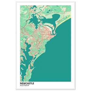 Newcastle Australia City Map Poster | Personalized Print | Minimalist Modern Wall Art | Home Decor
