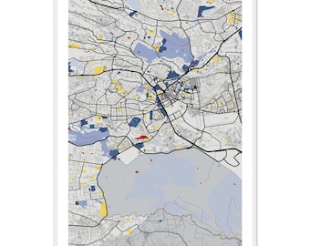 Póster del mapa de la ciudad de Nairobi, Kenia / Impresión personalizada / Arte mural minimalista moderno / Decoración del hogar