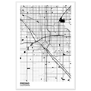 Fresno California Modern City Map Print