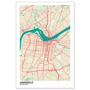 Louisville Kentucky Modern City Map Print