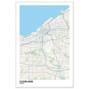 Cleveland Ohio Modern City Map Print