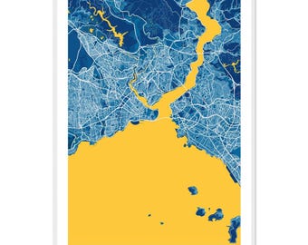 Istanbul Turkey City Map Poster | Personalized Print | Minimalist Modern Wall Art | Home Decor