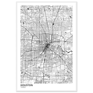 Houston Texas City Map Poster | Personalized Print | Minimalist Modern Wall Art | Home Decor