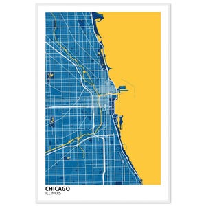 Chicago Illinois Modern City Map Print