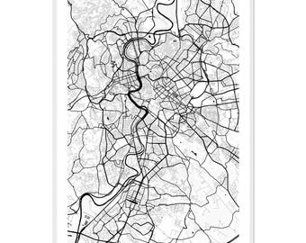 Rome Italy City Map Poster | Personalized Print | Minimalist Modern Wall Art | Home Decor