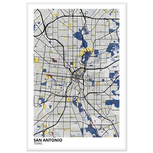 San Antonio Texas Modern City Map Print