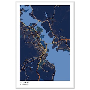 Hobart Australia Modern City Map Print