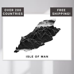 Isle of Man Elevation Map Poster Print | Minimalist Topographic Relief Wall Art | Home Office Decor | New Home Housewarming Gift