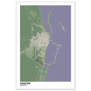 Cancun City Map Art Print | Custom Map Art Gift | Minimalist or Modern Designs | Your Choice | Personal Map Wall Art | Mexico Poster