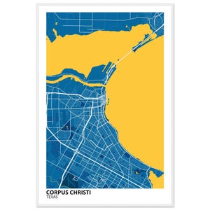 Corpus Christi Texas Modern City Map Print