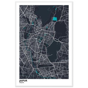 Jaipur India Modern City Map Print