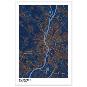 Budapest Hungary Modern City Map Print