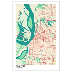 Memphis Tennessee Modern City Map Print