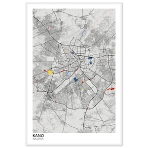 Kano Nigeria Modern City Map Print