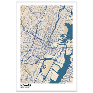 Newark New Jersey Modern City Map Print