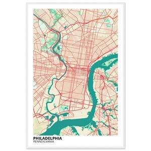 Philadelphia Pennsylvania Modern City Map Print