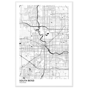 South Bend Indiana Modern City Map Print