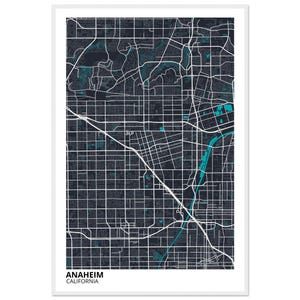 Anaheim California Modern City Map Print