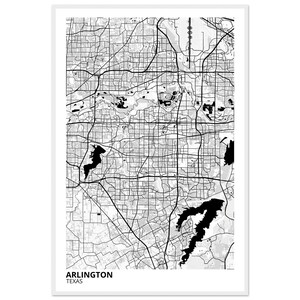 Arlington Texas Modern City Map Print