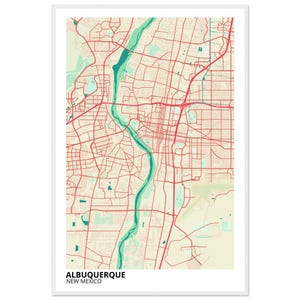 Albuquerque New Mexico City Map Poster | Personalized Print | Minimalist Modern Wall Art | Home Decor
