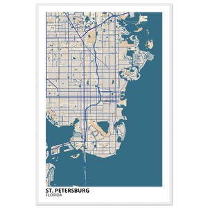 St. Petersburg Florida Modern City Map Print