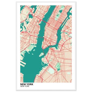 New York Modern City Map Print