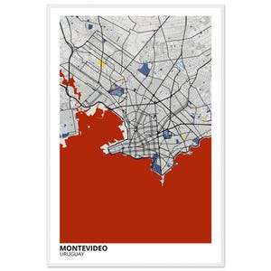 Montevideo Uruguay Modern City Map Print