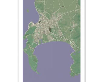 Cape Town South Africa City Map Poster | Personalized Print | Minimalist Modern Wall Art