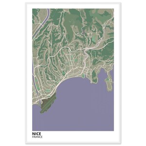 Nice France Modern City Map Print