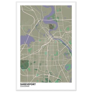 Shreveport Louisiana Modern City Map Print
