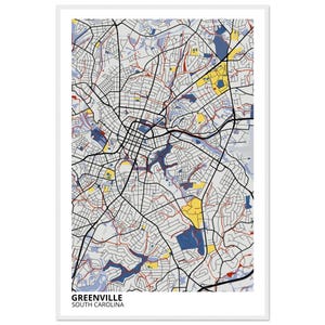 Greenville South Carolina Modern City Map Print