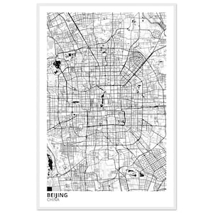 Beijing China Modern City Map Print