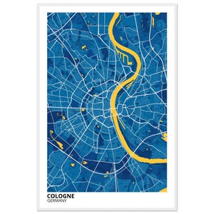 Cologne Germany Modern City Map Print