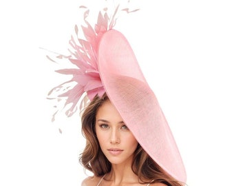 Candy Pink Derby Hat,Hot Pink Kentucky Derby Fascinator,Pink Ascot Hat,Pink Wedding Hat,Pink Headband Fascinator,Pink Tea Party Hat,Pink Hat