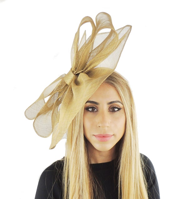 Commodore Metallic Gold Fascinator Hat 