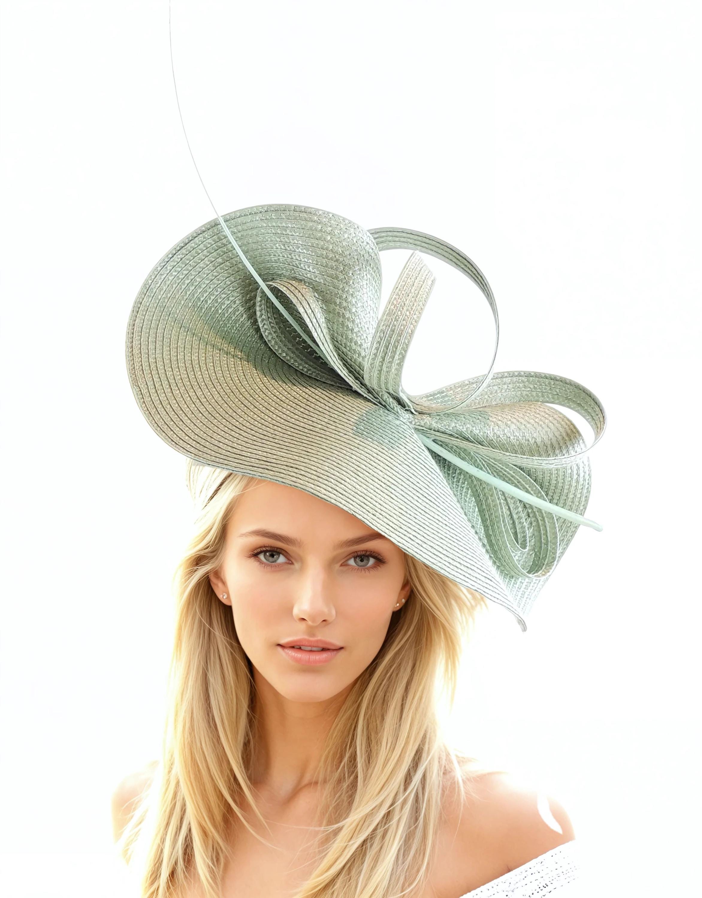 Sage Moss Green Fascinator Hat Woman Kentucky Derby Race Day  display picture 2